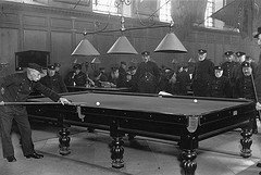 Soldiers playing billiards